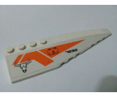 Wedge 12 x 3 Right with '7692', Hatch, Bulls Head and Orange Stripes Pattern (Sticker) - Set 7692
