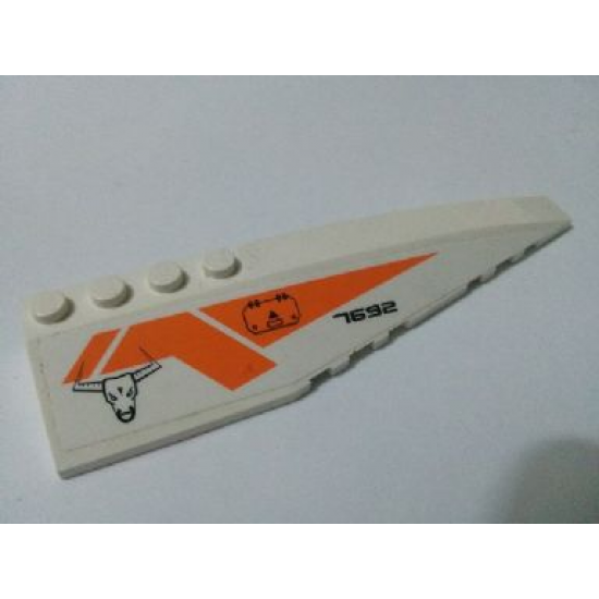 Wedge 12 x 3 Right with '7692', Hatch, Bulls Head and Orange Stripes Pattern (Sticker) - Set 7692