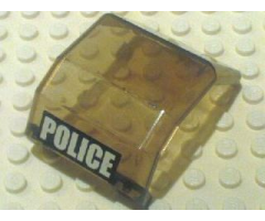 Windscreen 4 x 4 x 4 1/3 Helicopter with White 'POLICE' on Black Background Pattern (Sticker) - Set 7899