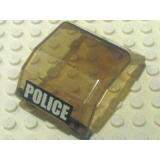 Windscreen 4 x 4 x 4 1/3 Helicopter with White 'POLICE' on Black Background Pattern (Sticker) - Set 7899