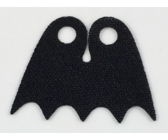 Minifigure, Body Wear Cape Cloth, Short, Scalloped 5 Points (Batman), Tear-Drop Neck Cut - Spongy Stretchable Fabric