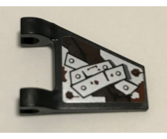 Flag 2 x 2 Trapezoid with Metal Plates with Rivets and Reddish Brown Splatters Pattern Model Right Side (Sticker) - Set 70228