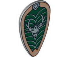 Minifigure, Shield Ovoid with Stag Head Pattern