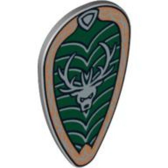Minifigure, Shield Ovoid with Stag Head Pattern