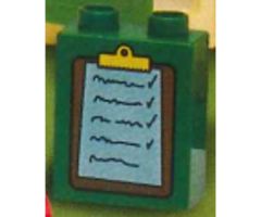 Duplo, Brick 1 x 2 x 2 with Clipboard Pattern