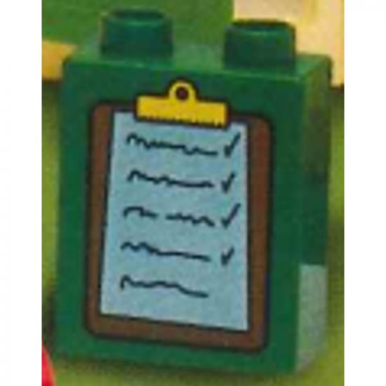Duplo, Brick 1 x 2 x 2 with Clipboard Pattern