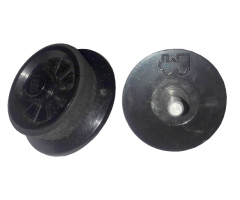 Wheel & Tire Assembly Train Spoked for Motor with Black Train Rim for 4.5V & 12V Locomotive Wheels (wheel2a / trainrim)