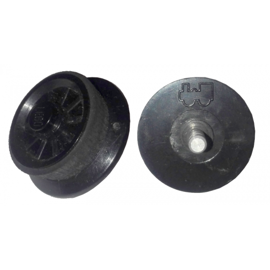 Wheel & Tire Assembly Train Spoked for Motor with Black Train Rim for 4.5V & 12V Locomotive Wheels (wheel2a / trainrim)