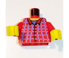 Torso Harry Potter Plaid Flannel Button Shirt Pattern / Red Arms / Yellow Hands