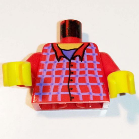Torso Harry Potter Plaid Flannel Button Shirt Pattern / Red Arms / Yellow Hands