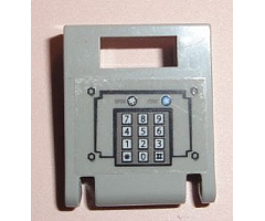 Container Box 2 x 2 x 2 Door with Slot and Keypad and Gray and Blue Buttons Pattern (Sticker) - Set 7033