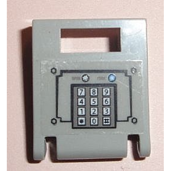 Container Box 2 x 2 x 2 Door with Slot and Keypad and Gray and Blue Buttons Pattern (Sticker) - Set 7033