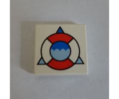 Tile 2 x 2 with Coast Guard Logo Over Triangle Pattern