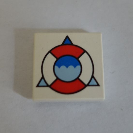 Tile 2 x 2 with Coast Guard Logo Over Triangle Pattern