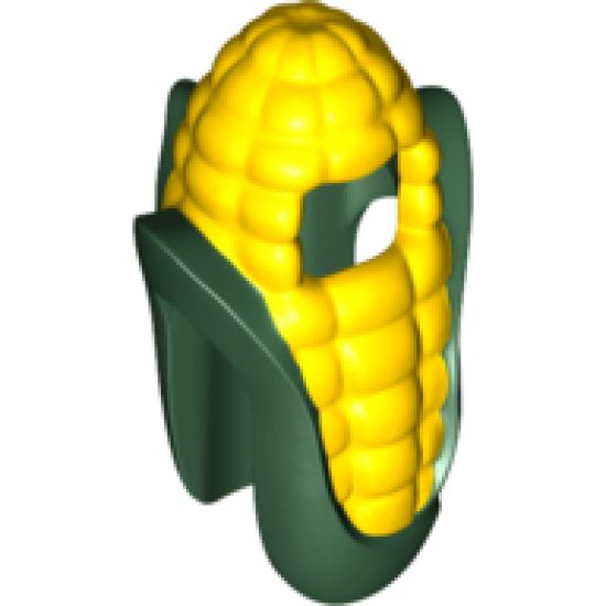 Minifigure, Headgear Head Cover, Costume Corn Cob Suit with Yellow Corn Kernels Pattern
