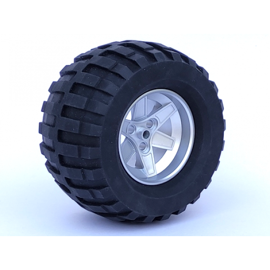 Wheel & Tire Assembly 62mm D. x 46mm Technic Racing Large, with Black Tire Technic Power Puller (22969 / 32298)