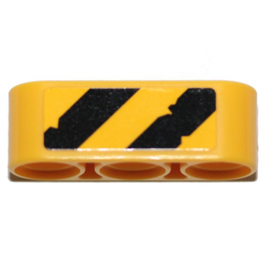 Technic, Liftarm 1 x 3 Thick with Black and Yellow Diagonal Stripes Pattern on Both Sides (Stickers) - Set 70823