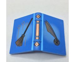Minifigure, Utensil Book 2 x 3 with Quidditch Broom and Golden Snitch Pattern