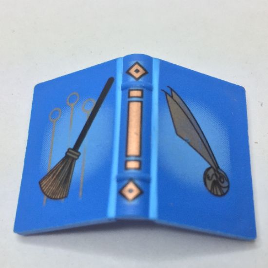 Minifigure, Utensil Book 2 x 3 with Quidditch Broom and Golden Snitch Pattern