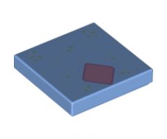 Tile 2 x 2 with Metallic Light Blue Spots and Metallic Pink Diamond Pattern (Bruni)