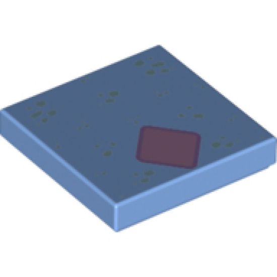 Tile 2 x 2 with Metallic Light Blue Spots and Metallic Pink Diamond Pattern (Bruni)