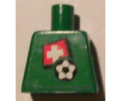 Torso Soccer Swiss Goalie, Swiss Flag Sticker Front, White Number Sticker Back (specify number in listing)