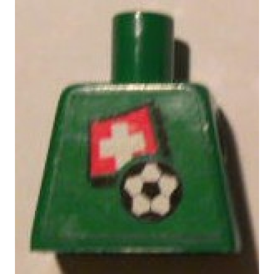 Torso Soccer Swiss Goalie, Swiss Flag Sticker Front, White Number Sticker Back (specify number in listing)
