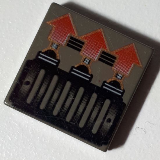 Tile 2 x 2 with 3 Red Arrows Pattern