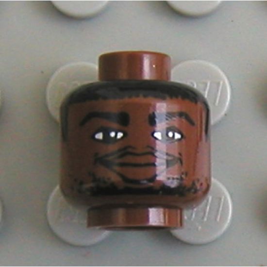 Minifigure, Head NBA Tim Duncan Pattern - Blocked Open Stud