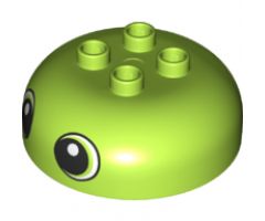 Duplo, Brick Round 4 x 4 Dome Top with 2 x 2 Studs and Two Large Circled Eyes Pattern
