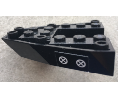 Boat Bow Brick 6 x 6 x 1 with 2 White Bow Thruster Signs Pattern on Both Sides (Stickers) - Set 1660