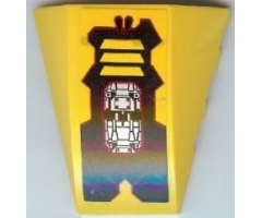 Wedge 4 x 4 No Studs with Yellow Grille and Silver Circuitry Pattern Model Left Side (Sticker) - Set 7721