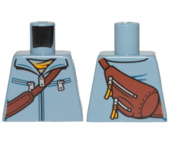 Torso Jacket with Zipper, Diagonal Belt and Bag on Back Pattern