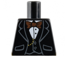 Torso Jacket Formal with Black Vest, White Shirt and Brown Bow Tie Pattern