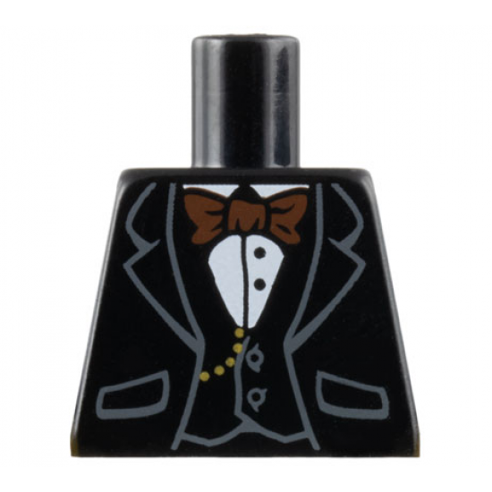 Torso Jacket Formal with Black Vest, White Shirt and Brown Bow Tie Pattern