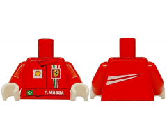Torso Racers Ferrari front, White Streak back (Stickers) with F. Massa Name Pattern / Red Arms / White Hands