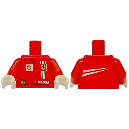 Torso Racers Ferrari front, White Streak back (Stickers) with F. Massa Name Pattern / Red Arms / White Hands