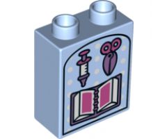 Duplo, Brick 1 x 2 x 2 with Scissors, Book and Syringe Pattern