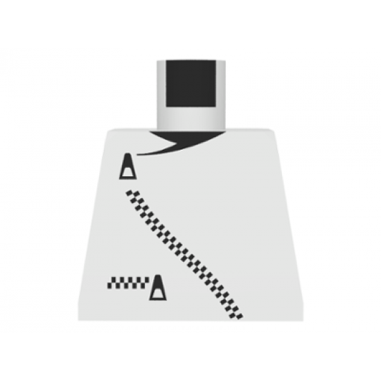Torso Zipper Curved on Jacket and Pocket Pattern (black zipper)
