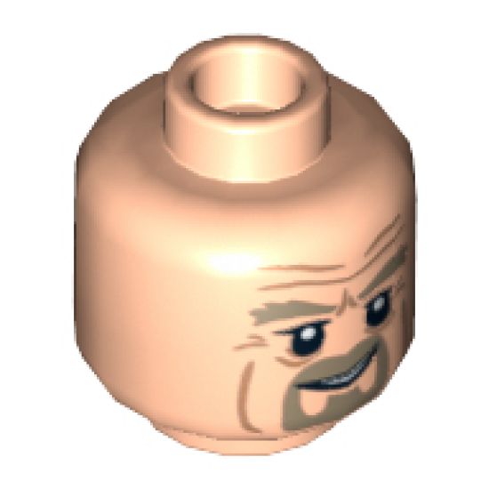 Minifigure, Head Dual Sided LotR Goatee Smirk / Determined Pattern (King Theoden) - Hollow Stud