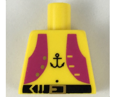 Torso Pirate Light Purple Vest and Anchor Tattoo Pattern