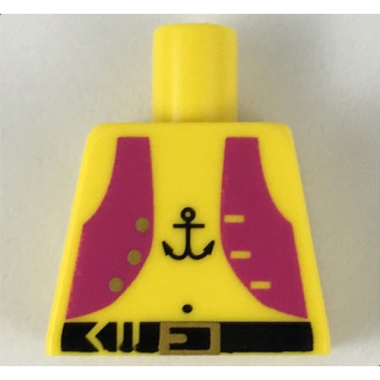 Torso Pirate Light Purple Vest and Anchor Tattoo Pattern