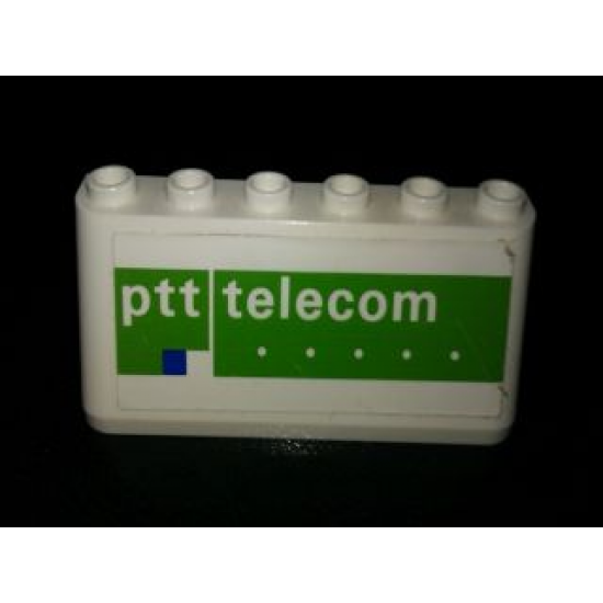 Windscreen 2 x 6 x 2 with 'ptt telecom' on White and Green Background Pattern (Sticker) - Set 880002-2 (in Combination with Sets 3308 / 3309)