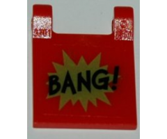 Flag 2 x 2 Square with 'BANG!' Small Font and Lime Starburst Explosion Horizontal Pattern on Both Sides (Stickers) - Set 7888