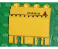 Panel 2 x 4 x 3 1/3 with Double Locking 2 Fingers Hinge with 'OPEN' and Red Warning Triangle Pattern (Sticker) - Sets 7774 / 7775