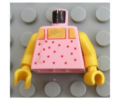 Torso Paradisa Red Dot Top with Gold Necklace Pattern / Yellow Arms / Yellow Hands