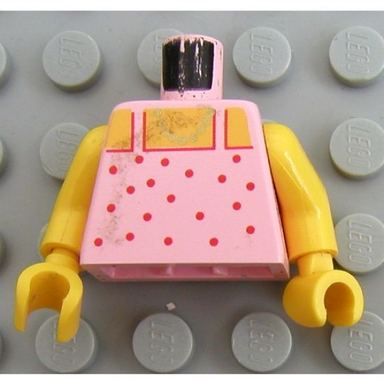 Torso Paradisa Red Dot Top with Gold Necklace Pattern / Yellow Arms / Yellow Hands