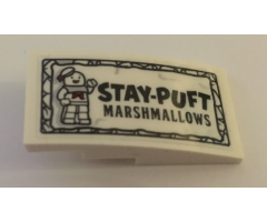 Slope, Curved 4 x 2 with Stay-Puft Marshmallows Pattern (Sticker) - Set 10274