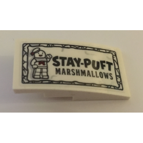 Slope, Curved 4 x 2 with Stay-Puft Marshmallows Pattern (Sticker) - Set 10274