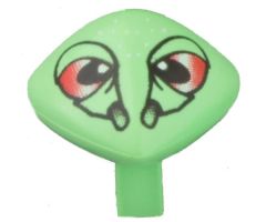 Minifigure, Head, Modified Martian with Clip, Red Eyes Pattern